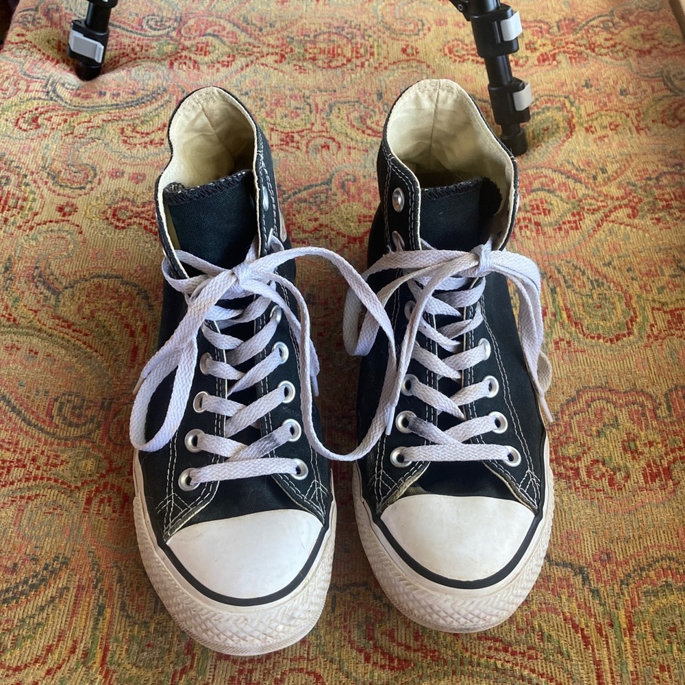 B&W Converse High Tops